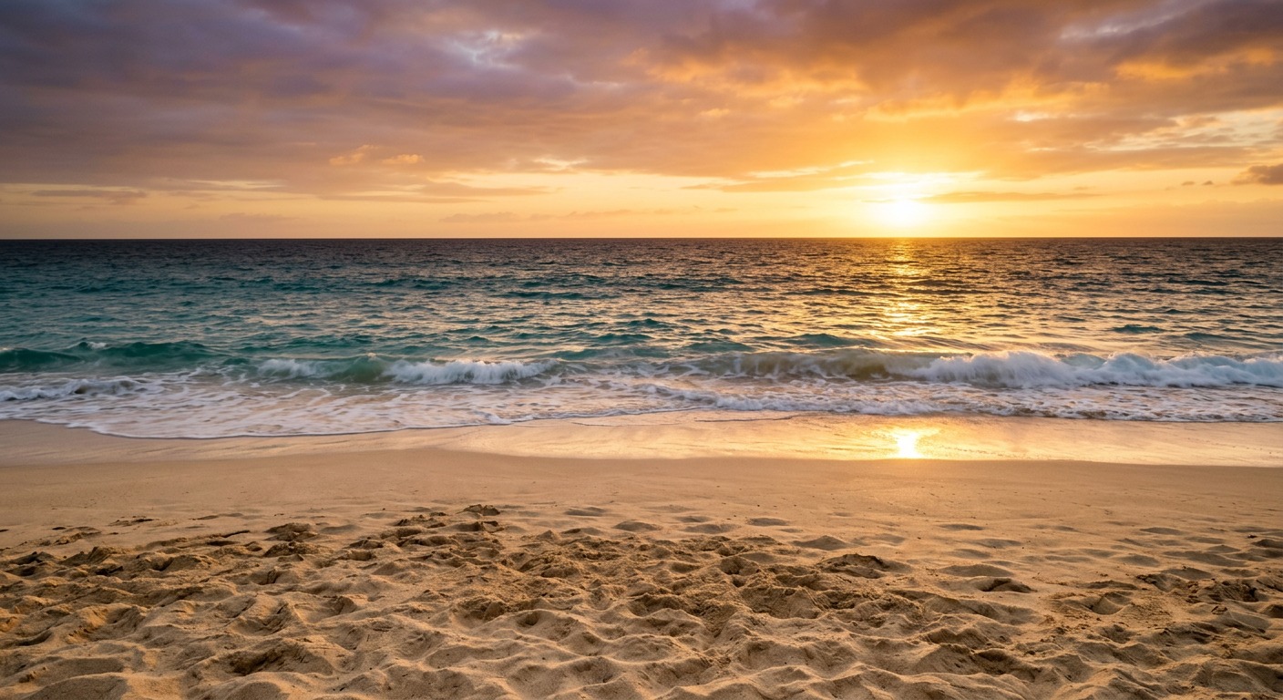 Golden-hour coastal photograph supplied for Four Horizons
